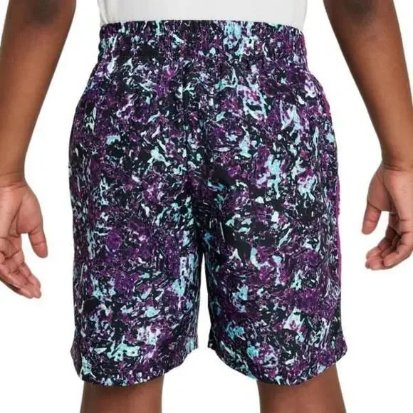 Kids' Nike Multi Speckled Woven Shorts XL Viotech/White - Picture 2 of 3